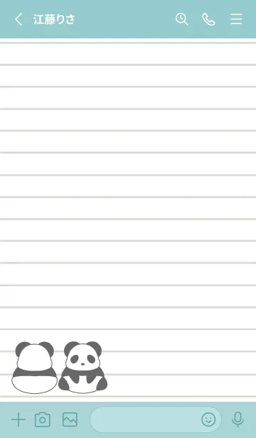 [LINE着せ替え] パンダのノートの着せかえ/ミントグリーンの画像2