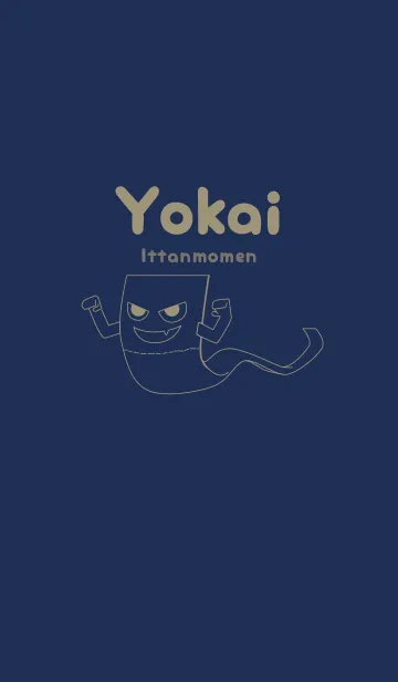 [LINE着せ替え] 妖怪 いったんもめん ネービーブルーの画像1
