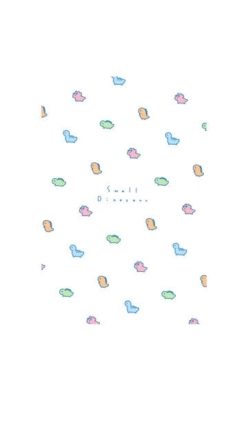 [LINE着せ替え] .小さな恐竜. ブルーカラフルの画像1