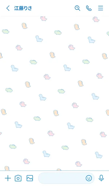 [LINE着せ替え] .小さな恐竜. ブルーカラフルの画像2