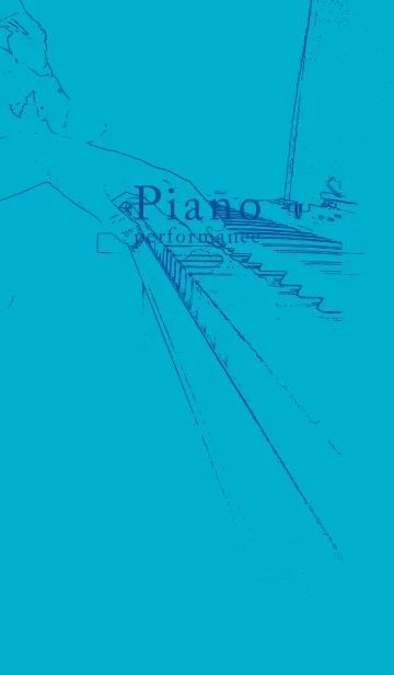 [LINE着せ替え] ピアノ演奏  ターコイズブルーの画像1