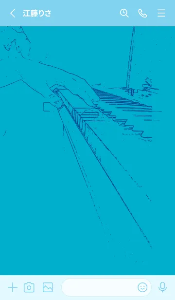 [LINE着せ替え] ピアノ演奏  ターコイズブルーの画像2