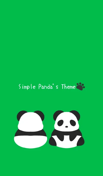 [LINE着せ替え] シンプルパンダ/グリーン/ホワイトの画像1