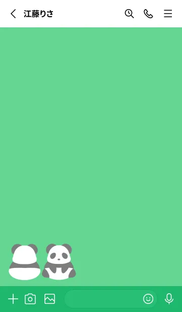 [LINE着せ替え] シンプルパンダ/グリーン/ホワイトの画像2