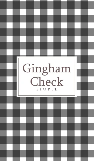 [LINE着せ替え] Gingham Check Black - SIMPLE 12の画像1