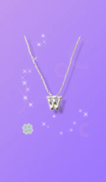 [LINE着せ替え] イニシャルW（四つ葉のクローバー）の画像1