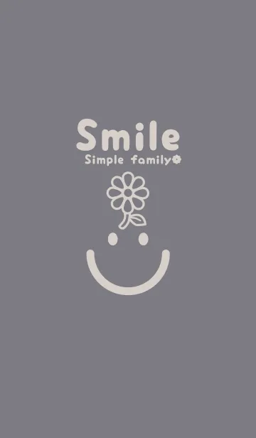 [LINE着せ替え] スマイル＆フラワー ダブグレイの画像1