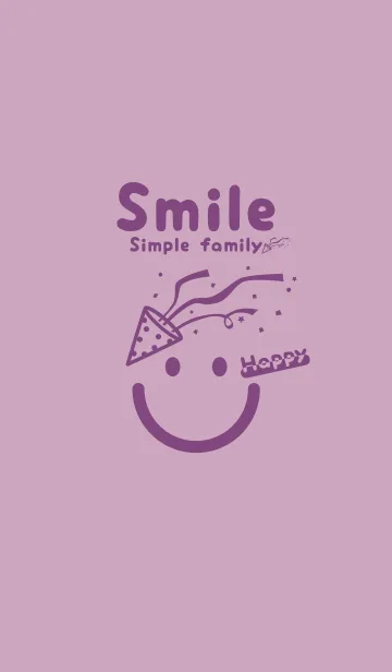 [LINE着せ替え] スマイル＆ハッピー 紅藤色の画像1