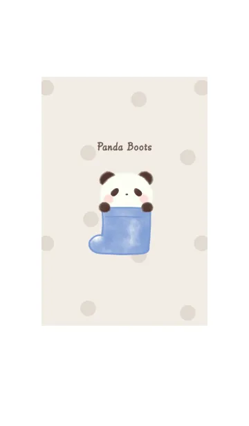 [LINE着せ替え] ぱんだと長靴 -ネイビー- ドットの画像1