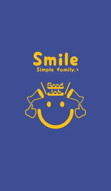 [LINE着せ替え] スマイル＆グッジョブ Corn flower blueの画像1