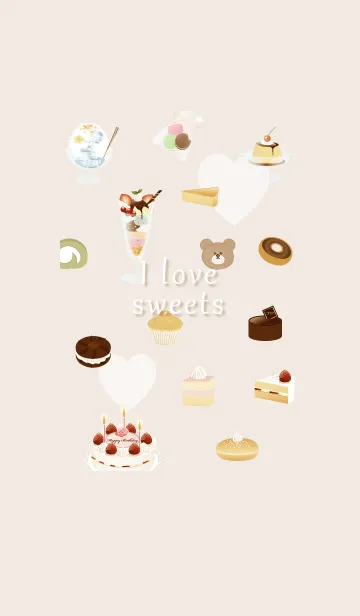 [LINE着せ替え] I love sweets♡brown03_1の画像1