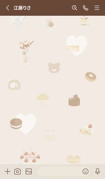 [LINE着せ替え] I love sweets♡brown03_1の画像2