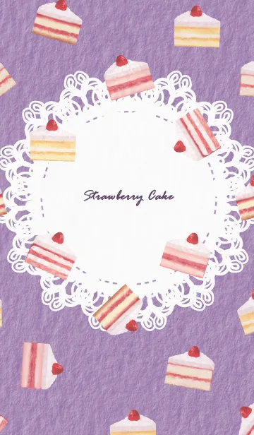 [LINE着せ替え] Strawberry Cake 1 - 07-05 パープル Ver.iの画像1