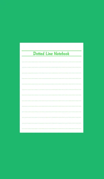 [LINE着せ替え] カラー点線ノート/グリーン/ホワイトの画像1