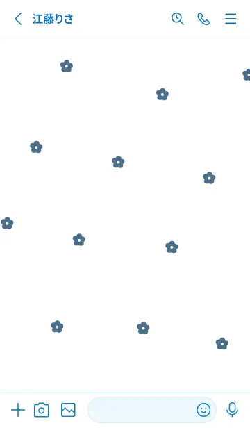[LINE着せ替え] flower pattern (blue)の画像2