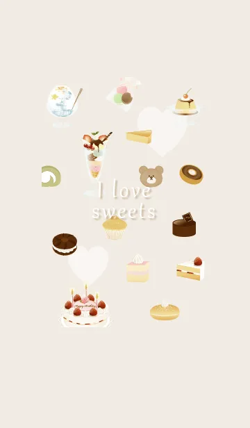 [LINE着せ替え] I love sweets♡beige05_1の画像1