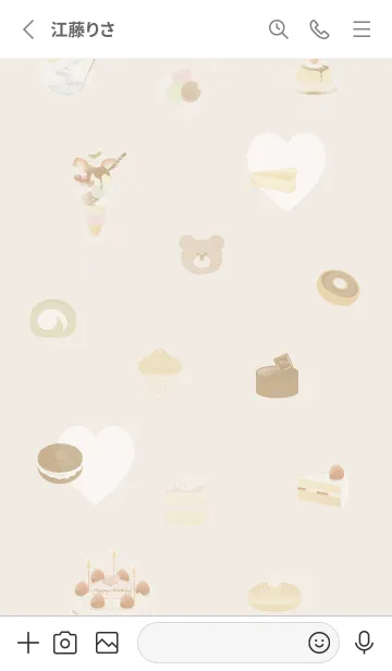 [LINE着せ替え] I love sweets♡beige05_1の画像2