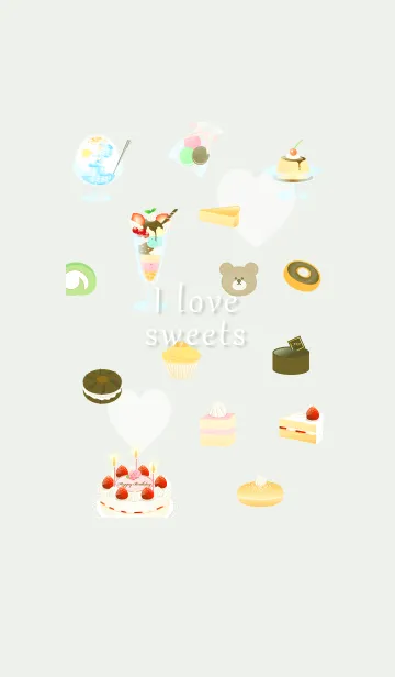 [LINE着せ替え] I love sweets♡green07_1の画像1
