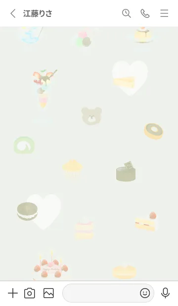 [LINE着せ替え] I love sweets♡green07_1の画像2