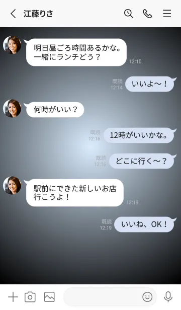 [LINE着せ替え] パステルブルー2●ブラック.TKCの画像3