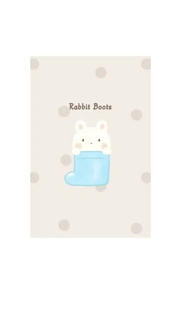 [LINE着せ替え] うさぎと長靴 -ブルー- ドットの画像1