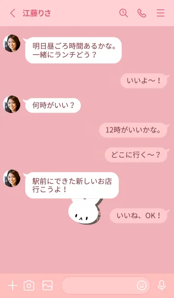 [LINE着せ替え] ホワイト ラビット 145の画像3