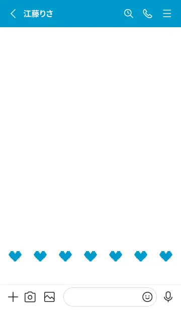 [LINE着せ替え] ミニドット絵ハート(ブルー08)の画像2