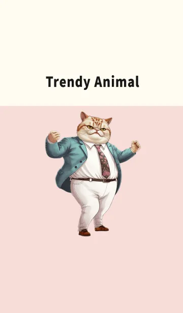 [LINE着せ替え] トレンディな動物01- ゆらゆら太った猫の画像1
