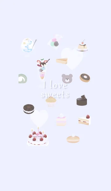 [LINE着せ替え] I love sweets♡lilac12_1の画像1