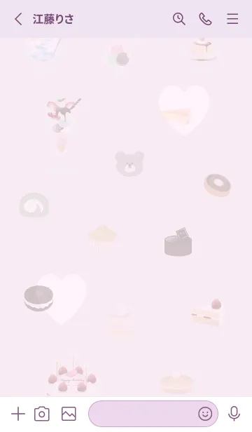 [LINE着せ替え] I love sweets♡pinkpurple11_1の画像2