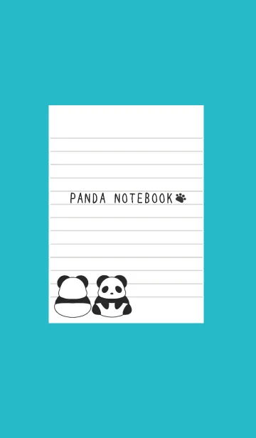 [LINE着せ替え] パンダのノート/ターコイズブルーの画像1