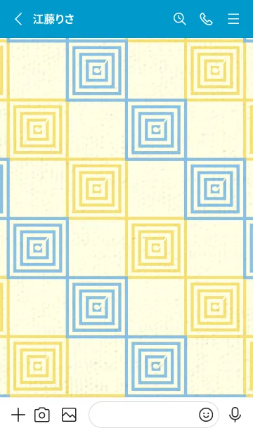 [LINE着せ替え] 和音 市松模様 音符  勿忘草色の画像2