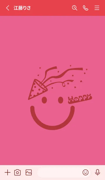 [LINE着せ替え] スマイル＆ハッピー ローズレッドの画像2