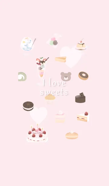 [LINE着せ替え] I love sweets♡pink10_1の画像1