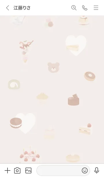 [LINE着せ替え] I love sweets♡pinkbrown08_1の画像2