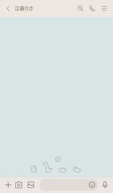 [LINE着せ替え] ゆる恐竜。ライトブルーとベージュの画像2