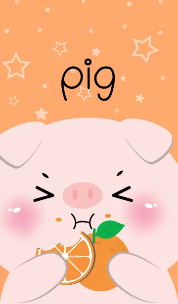 [LINE着せ替え] Pig Love Orange Theme (JP)の画像1