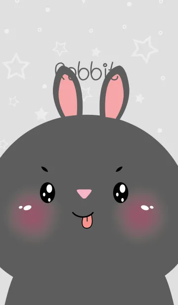 Simple Cute Face Black Rabbit (JP)の着せ替えメイン画像