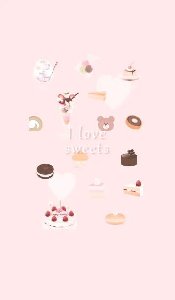 [LINE着せ替え] I love sweets♡red14_1の画像1