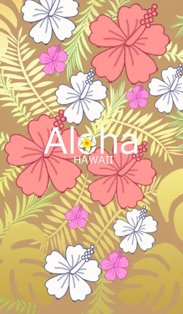 [LINE着せ替え] 運気があがる★ハワイ＊ALOHA+185-1 GOLDの画像1