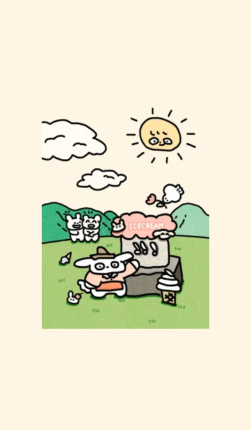 [LINE着せ替え] 犬とアイスクリームの画像1