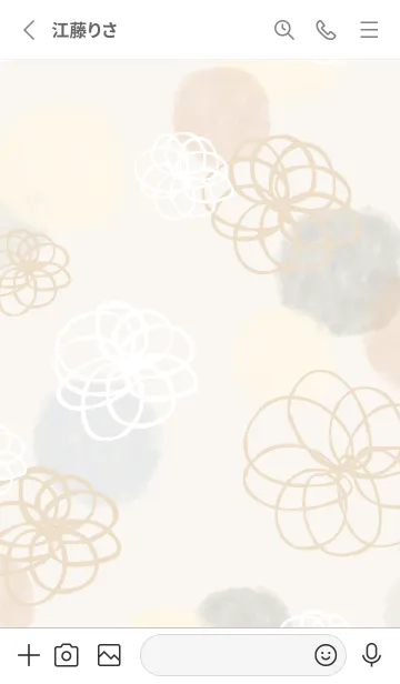 [LINE着せ替え] 花と水彩丸 グレー5の画像2