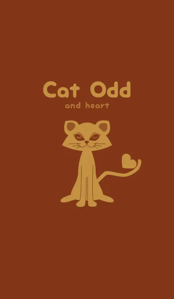 [LINE着せ替え] 猫のオッドとハート バーントシエンナの画像1