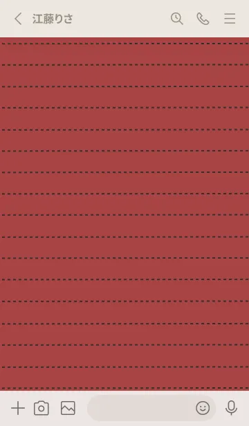 [LINE着せ替え] 点線カラーノート/ワインレッドの画像2