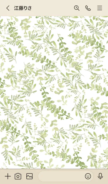 [LINE着せ替え] シンプル ボタニカルグリーンの画像2