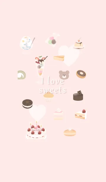 [LINE着せ替え] I love sweets♡babypink09_1の画像1