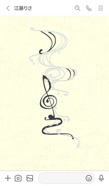 [LINE着せ替え] 和音 流水-音楽記号  フロスティグレイの画像2
