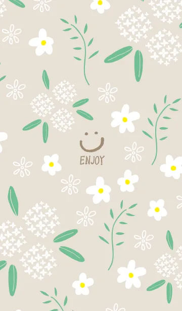 [LINE着せ替え] 白い花々と葉10の画像1