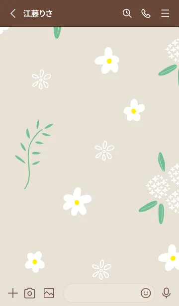 [LINE着せ替え] 白い花々と葉10の画像2