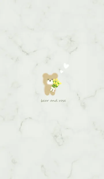 [LINE着せ替え] クマと黄色い薔薇♡green07_1の画像1